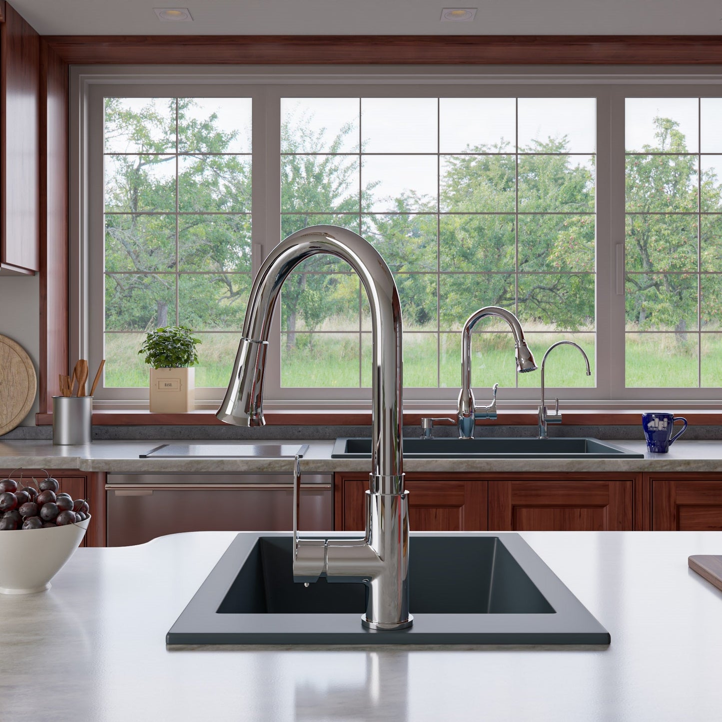 ALFI brand AB3322DI 33" Single Bowl Drop In Granite Composite Kitchen Sink