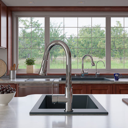 ALFI brand AB3322DI 33" Single Bowl Drop In Granite Composite Kitchen Sink