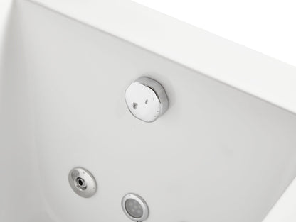 EAGO AM154ETL-R5 5 ft Acrylic White Rectangular Whirlpool Bathtub w Fixtures