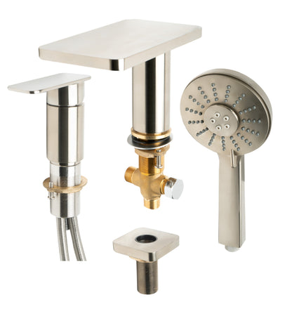 ALFI brand AB2879 Deck Mounted Tub Filler with Hand Held Showerhead
