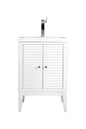 Linden 24" Single Vanity with White Glossy Composite Stone Top