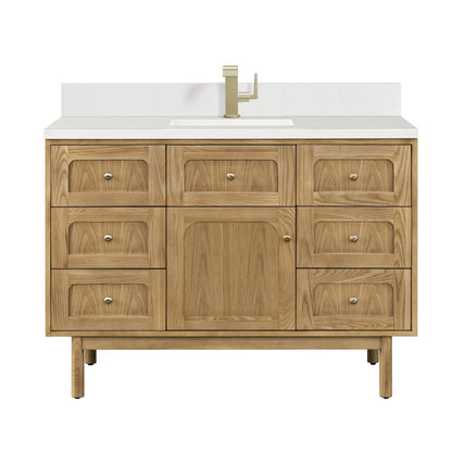 Laurent 48" Single Vanity Cabinet, Light Natural Oak