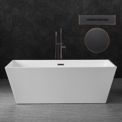 WOODBRIDGE 67" Acrylic Freestanding Bathtub Contemporary Soaking Tub