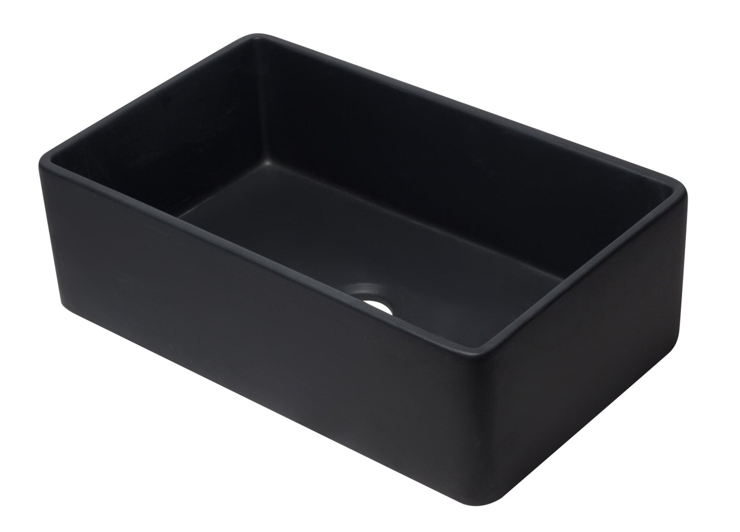 ALFI brand AB3320SB 33 inch Black Reversible Single Fireclay Farmhouse Kitchen Sink