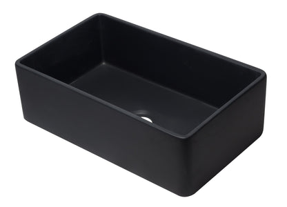 ALFI brand AB3320SB 33 inch Black Reversible Single Fireclay Farmhouse Kitchen Sink