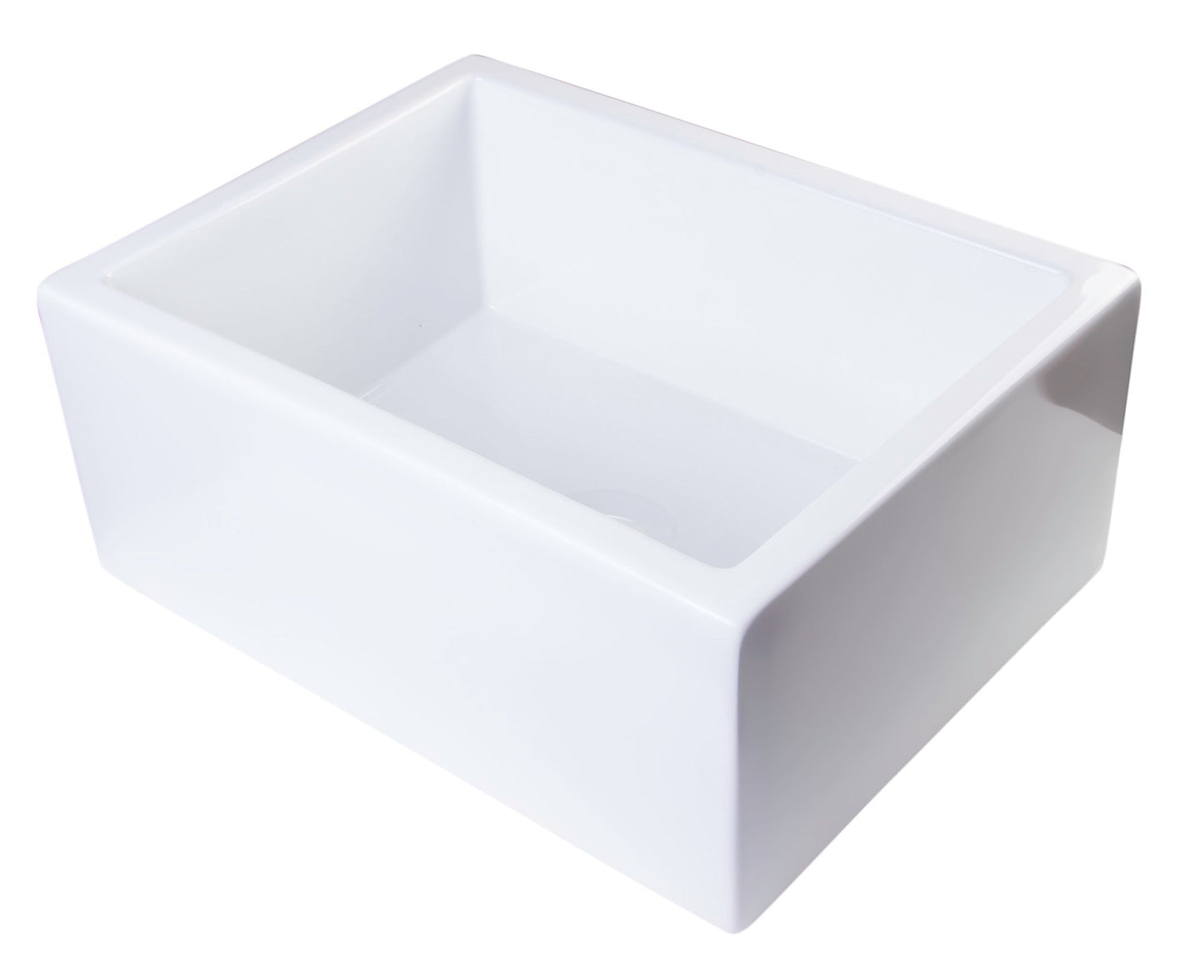 ALFI brand AB2418SB Smooth Thick Wall Fireclay Single Bowl Farm Sink