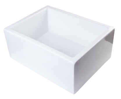 ALFI brand AB2418SB Smooth Thick Wall Fireclay Single Bowl Farm Sink