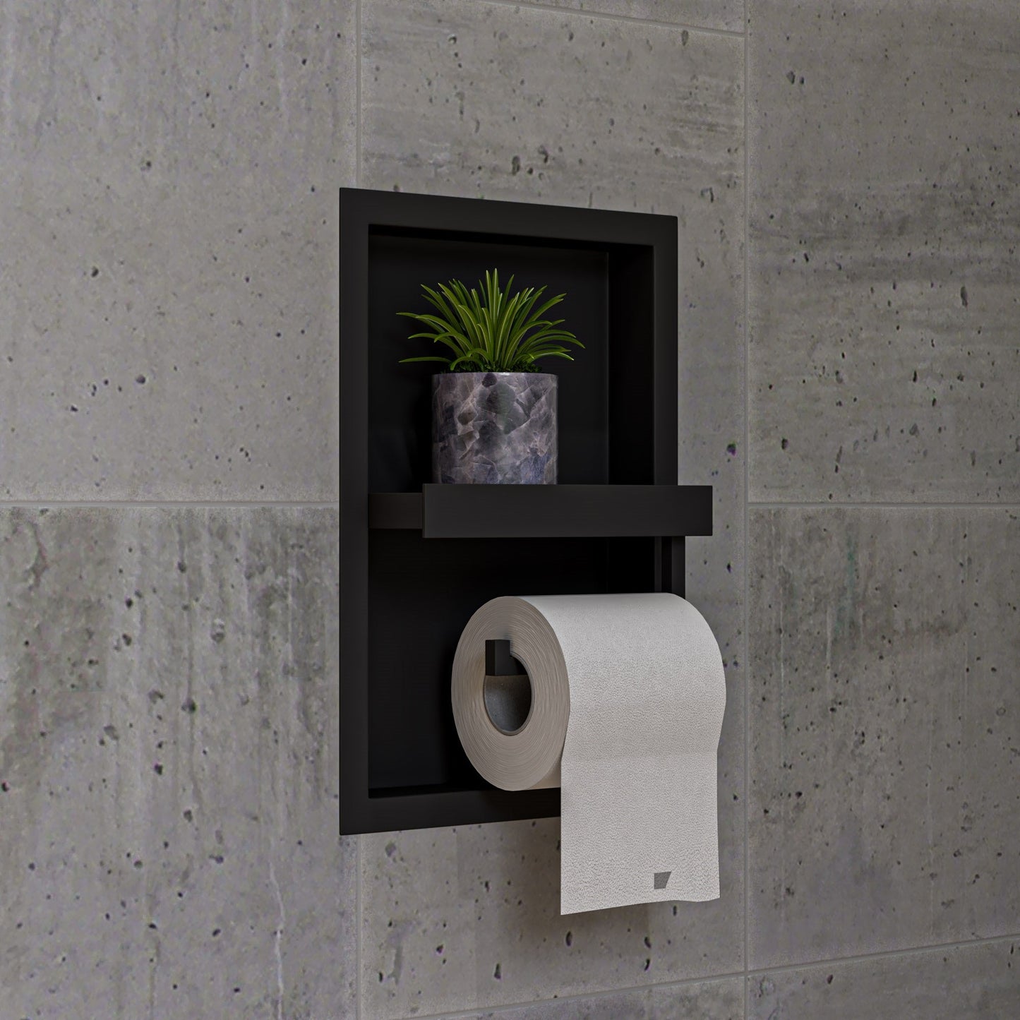 AlFI brand ABTPNC88 Stainless Steel Recessed Toilet Paper Holder Niche