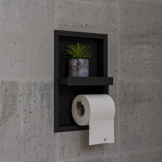 AlFI brand ABTPNC88 Stainless Steel Recessed Toilet Paper Holder Niche