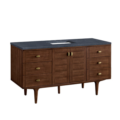Amberly 60" Single Vanity Cabinet, Mid-Century Walnut