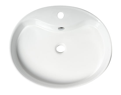 ALFI brand  ABC910 White 22" Oval Above Mount Ceramic Sink with Faucet Hole