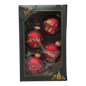 Krebs Value Glass Ornament 4 pack - Santa on Burgundy