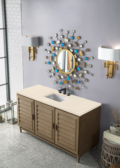 Portland 60" Single Vanity Cabinet, Whitewashed Walnut