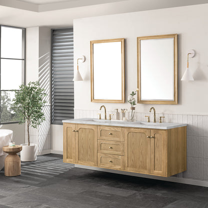Laurent 72" Double Vanity Cabinet, Light Natural Oak
