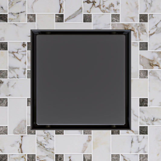 ALFI brand ABSD55B 5" x 5" Square Stainless Steel Shower Drain with Solid Cover
