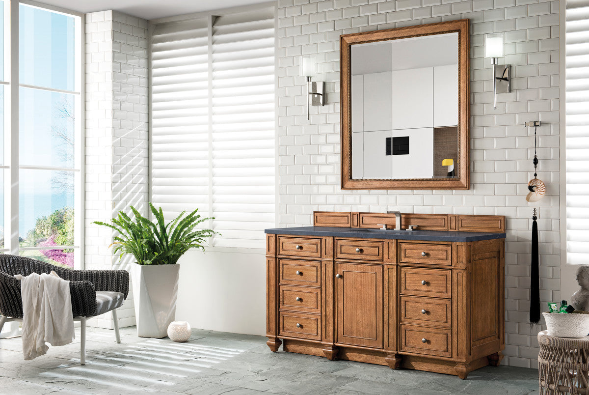 Bristol 60" Single Vanity Cabinet, Bright White