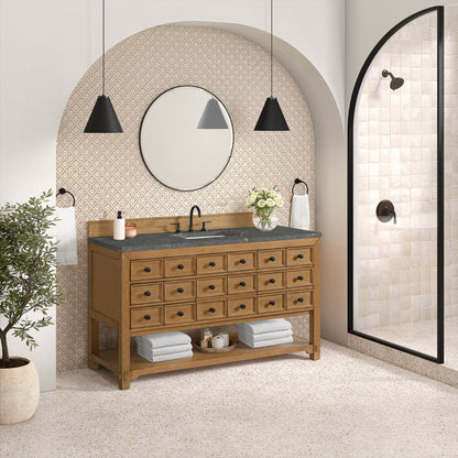 Malibu 60" Single Vanity Cabinet, Amber Birch