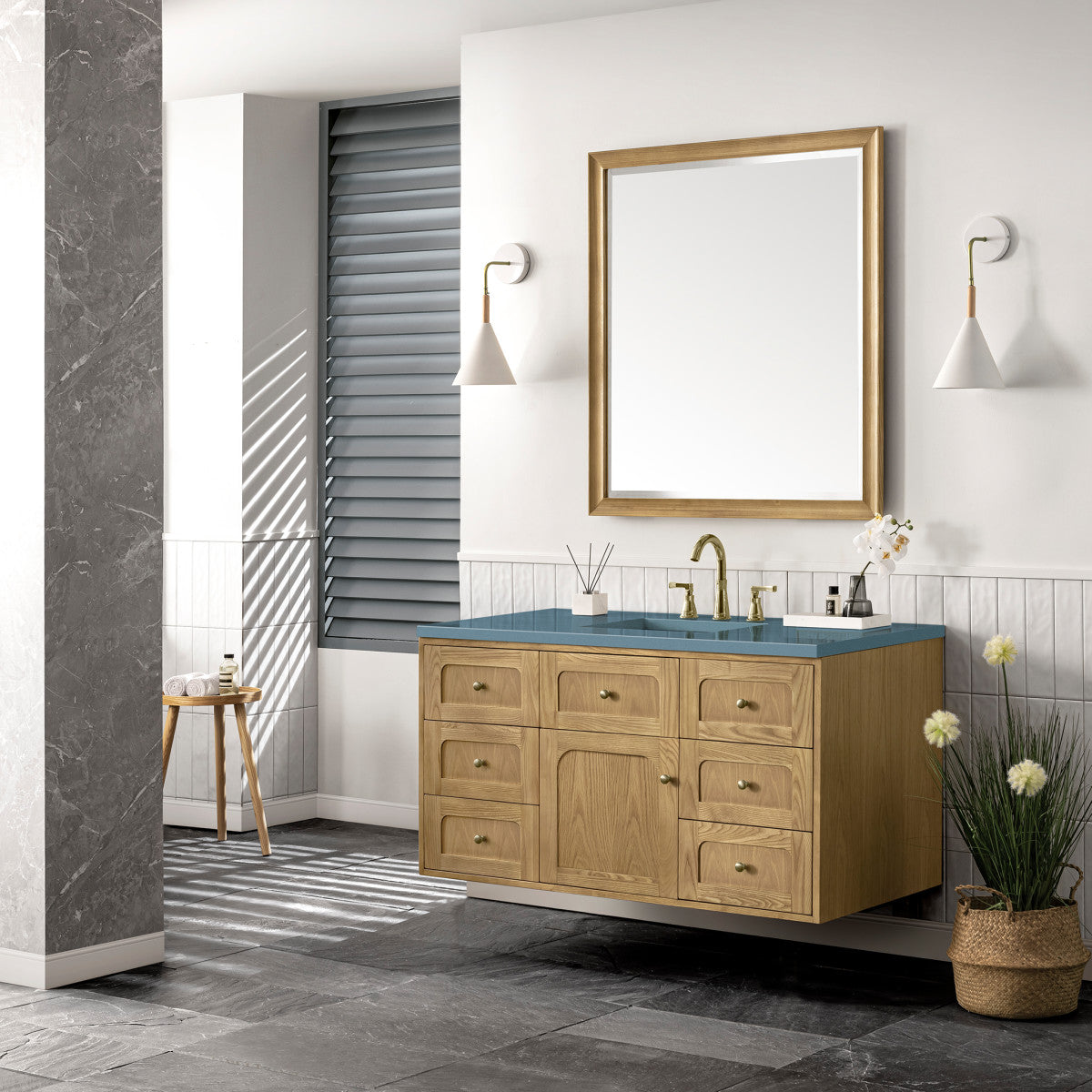 Laurent 48" Single Vanity Cabinet, Light Natural Oak