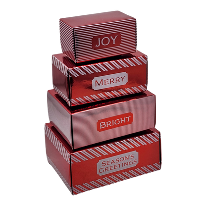 4 Piece Treat Tower Interlocking Gift Boxes - Red