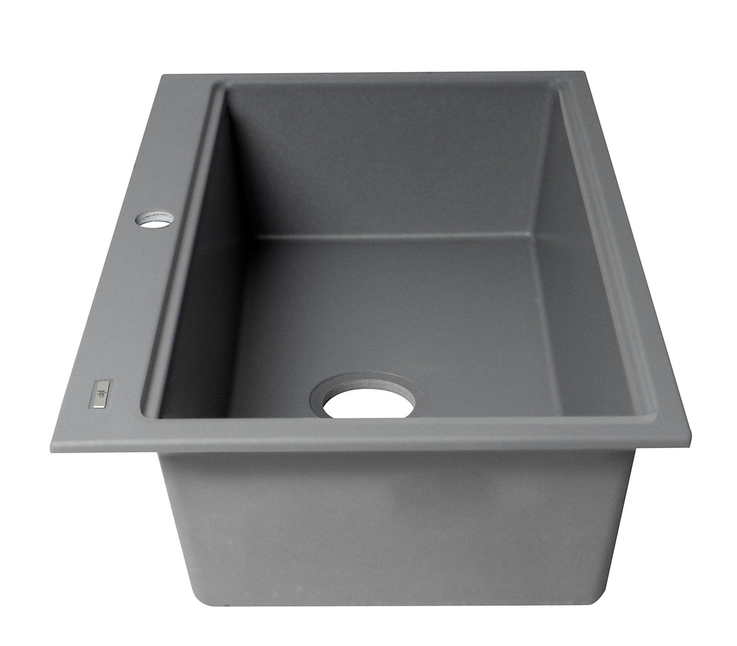 ALFI brand AB3418SBDI 33" Granite Composite Workstation Step Rim Single Bowl Drop In Sink with Accessories
