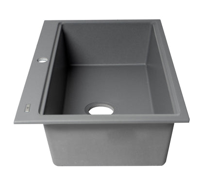 ALFI brand AB3418SBDI 33" Granite Composite Workstation Step Rim Single Bowl Drop In Sink with Accessories