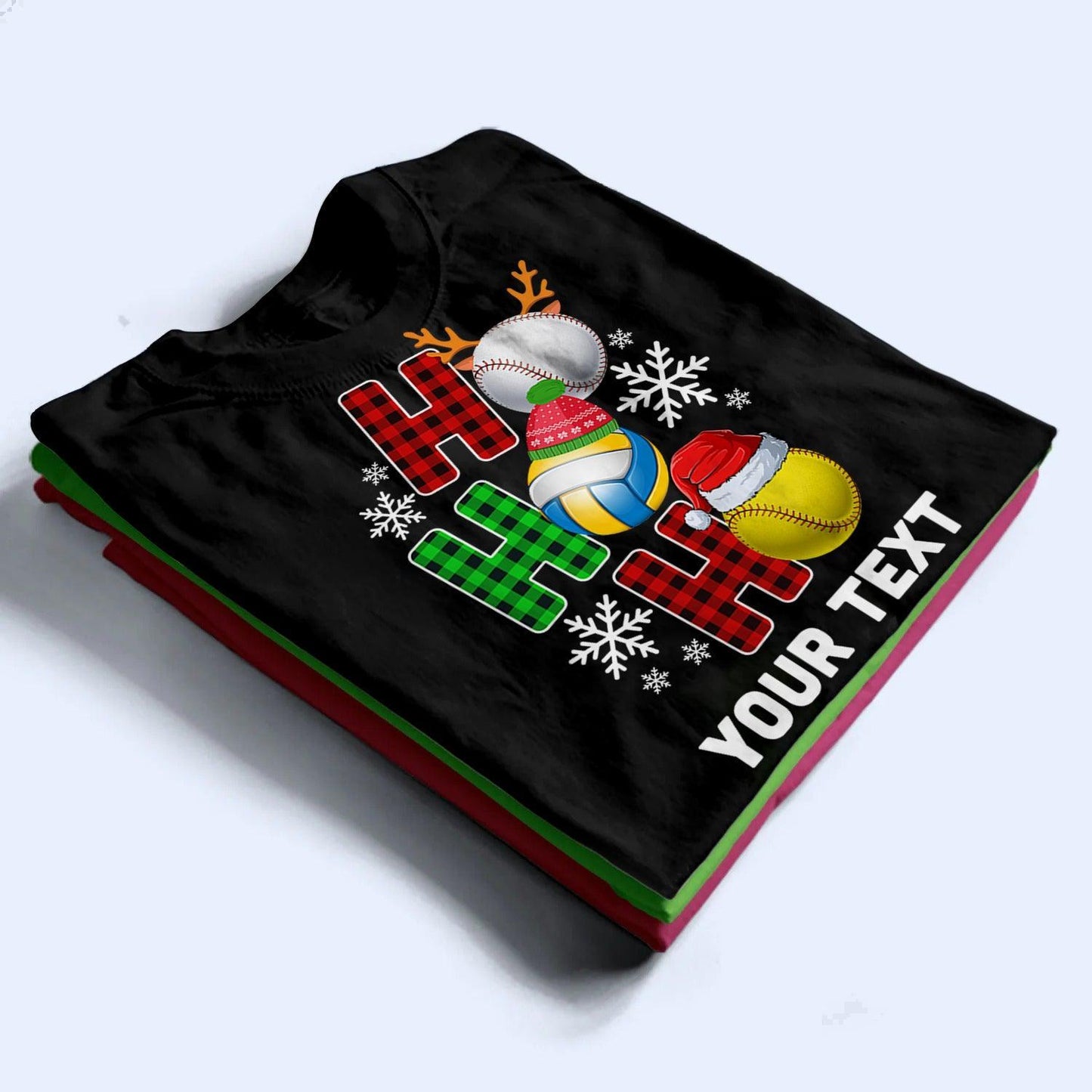HO HO HO Christmas Sport - Personalized Custom T Shirt - Birthday, Loving, Funny Gift for Grandma/Nana/Mimi, Mom, Wife, Grandparent