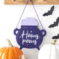Hocus Pocus Cauldron Shaped Halloween Hanging Sign