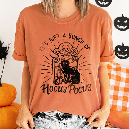 It's Just A Bunch Of Hocus Pocus Retro Halloween Comfort Colors Tshirt