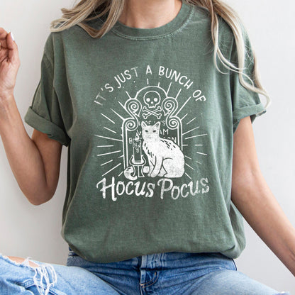 It's Just A Bunch Of Hocus Pocus Retro Halloween Comfort Colors Tshirt