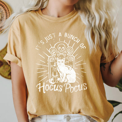 It's Just A Bunch Of Hocus Pocus Retro Halloween Comfort Colors Tshirt