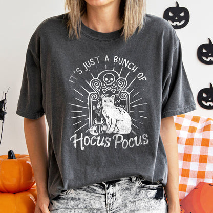 It's Just A Bunch Of Hocus Pocus Retro Halloween Comfort Colors Tshirt