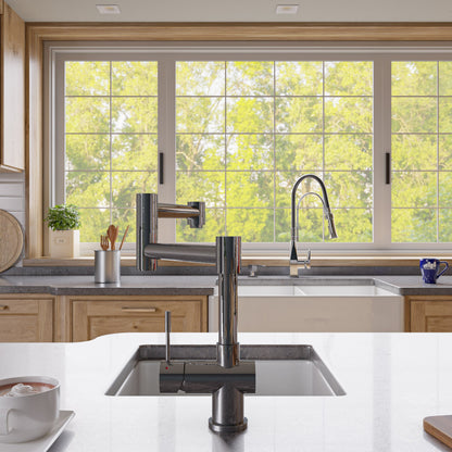 ALFI brand AB2038 Retractable Single Hole Kitchen Faucet