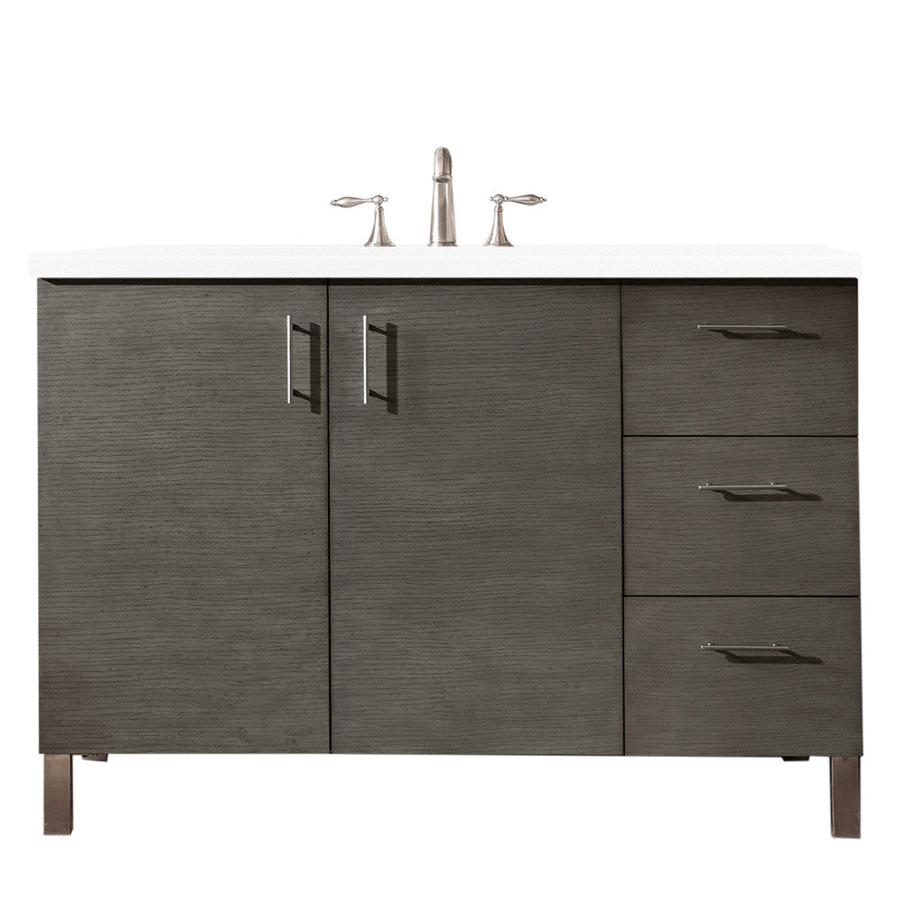 Metropolitan 48" Single Vanity Cabinet, Silver Oak