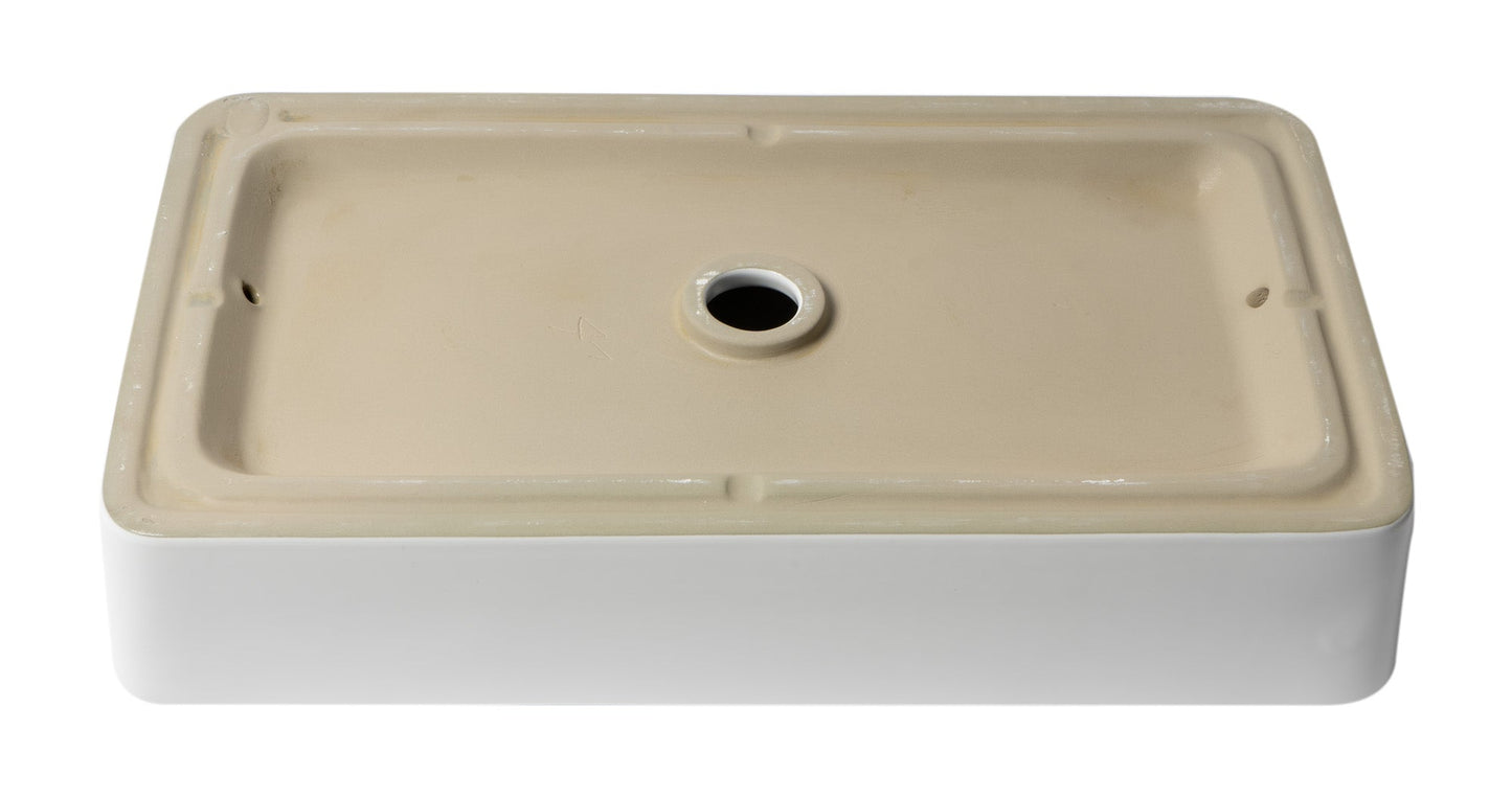 ALFI brand ABC902 24" Modern Rectangular Above Mount Ceramic Sink