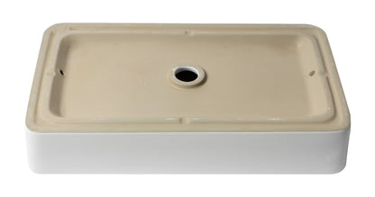 ALFI brand ABC902 24" Modern Rectangular Above Mount Ceramic Sink