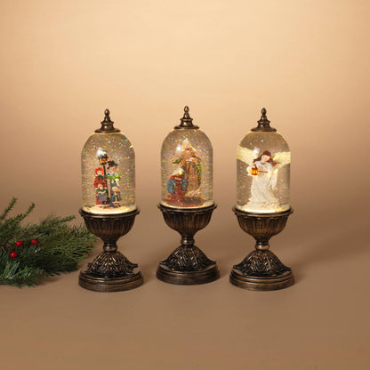 Holiday Lighted Spinning Water Globe - 3 Assorted