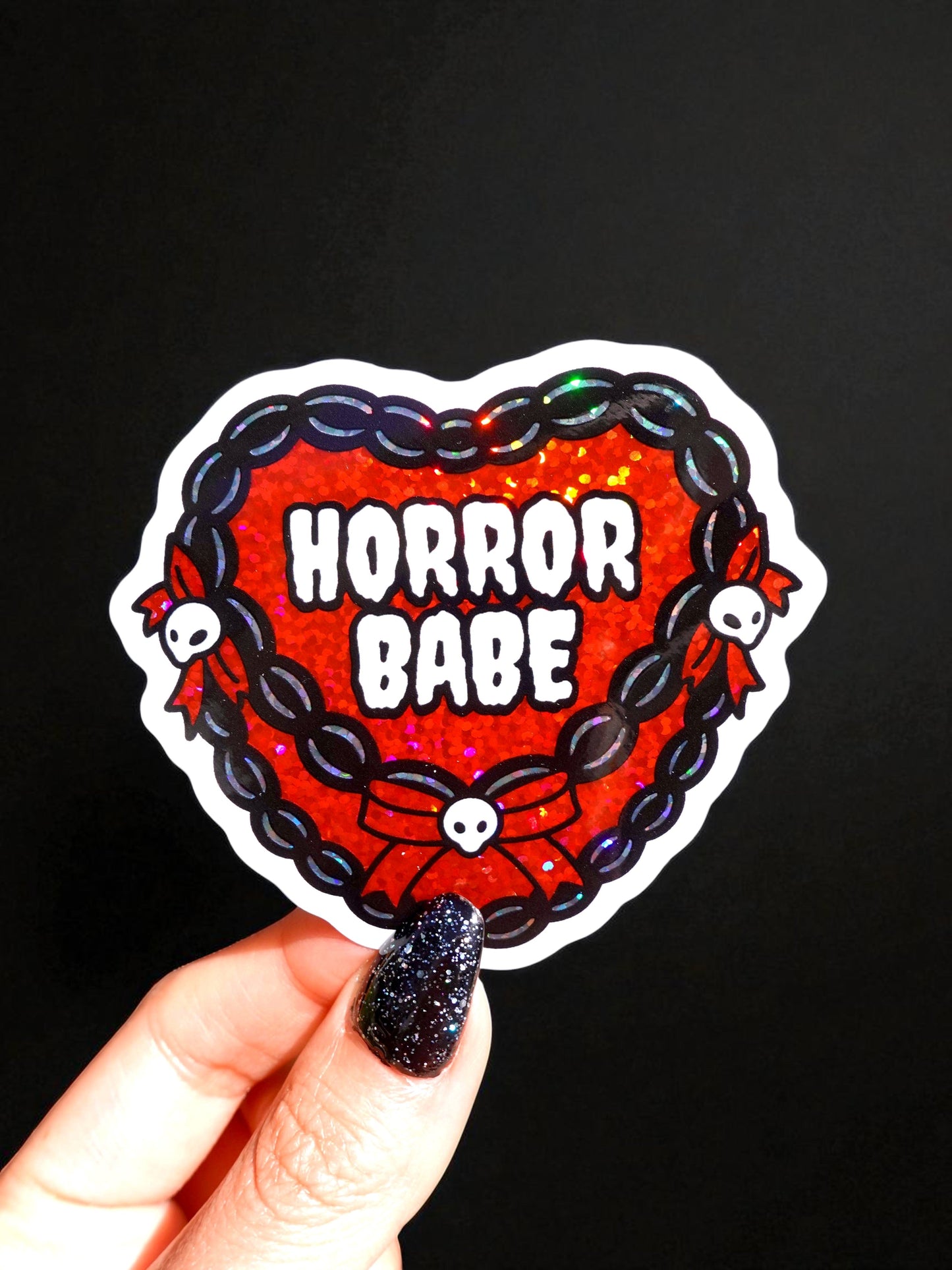 Horror Babe Glitter Vinyl Halloween Sticker