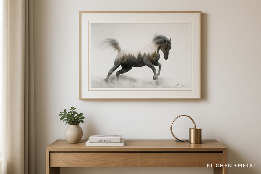 Horse Artwork Displayed in Modern Home Interior