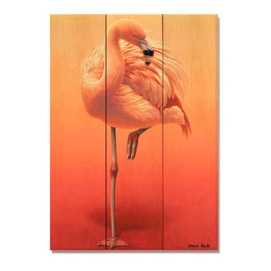 Hot Pink Flamingo Wood Print -Wall Art