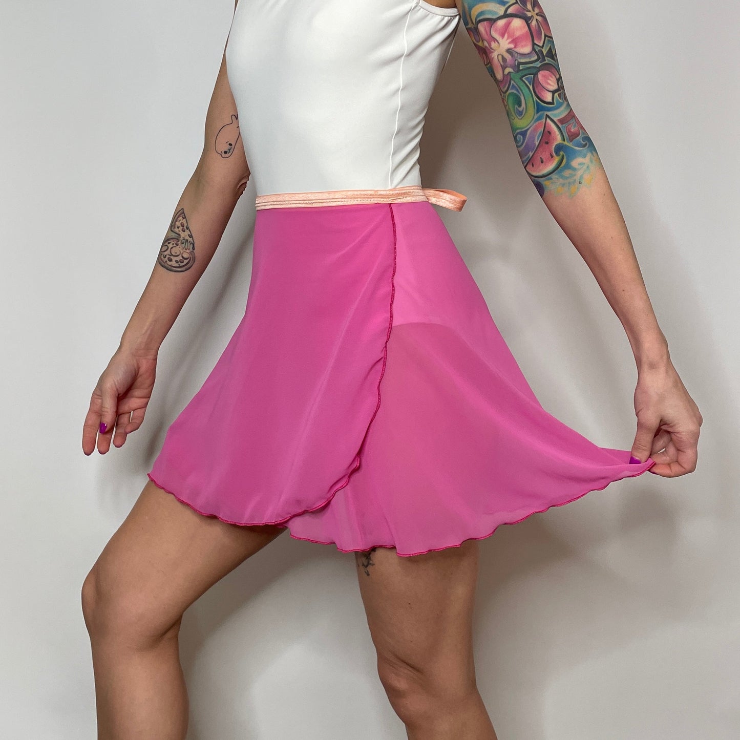 Hot Pink Chiffon Ballet Wrap Skirt - Classical