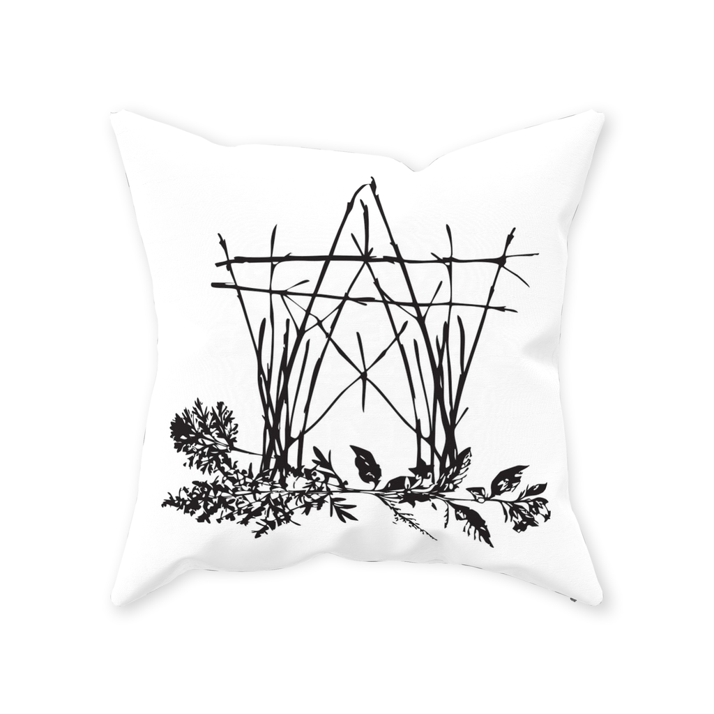 The House of Twigs - White Throw Pillows