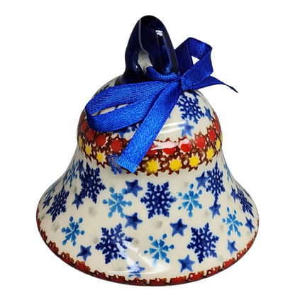 Ceramic Holiday Bell - Snowflake Delight Pattern