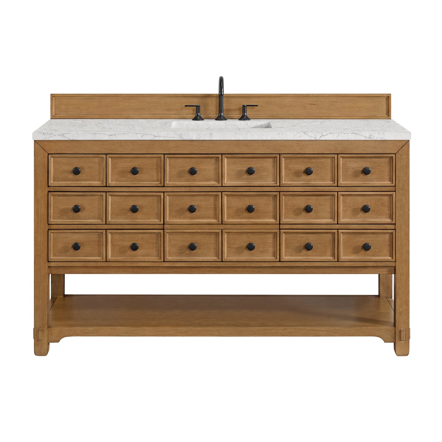 Malibu 60" Single Vanity Cabinet, Amber Birch