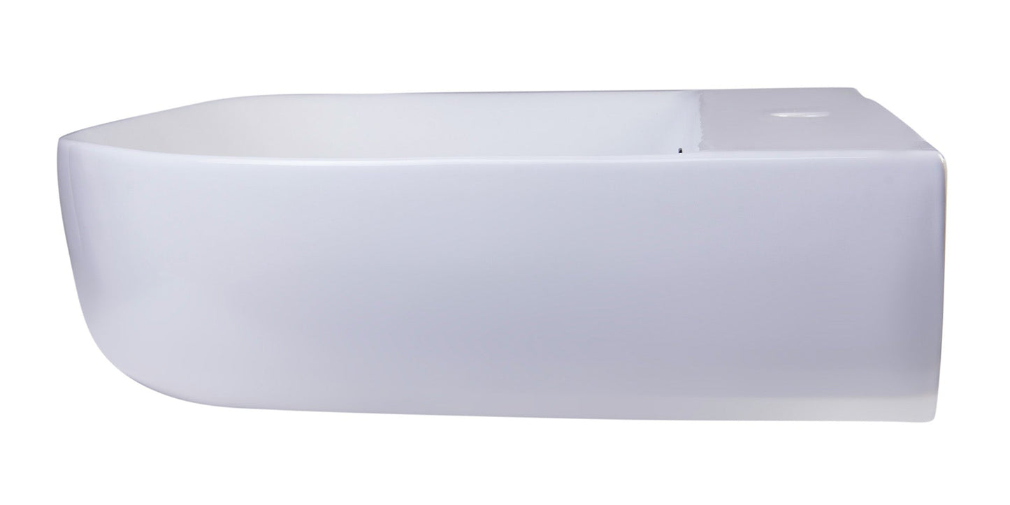 ALFI brand  AB112  28" White D-Bowl Porcelain Wall Mounted Bath Sink