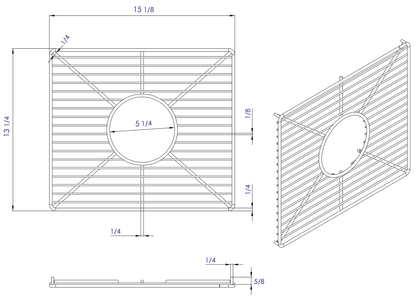 ALFI brand  ABGR3618L Stainless steel kitchen sink grid for large side of AB3618DB, AB3618ARCH