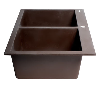 ALFI brand AB3420DI 34" Drop-In Double Bowl Granite Composite Kitchen Sink