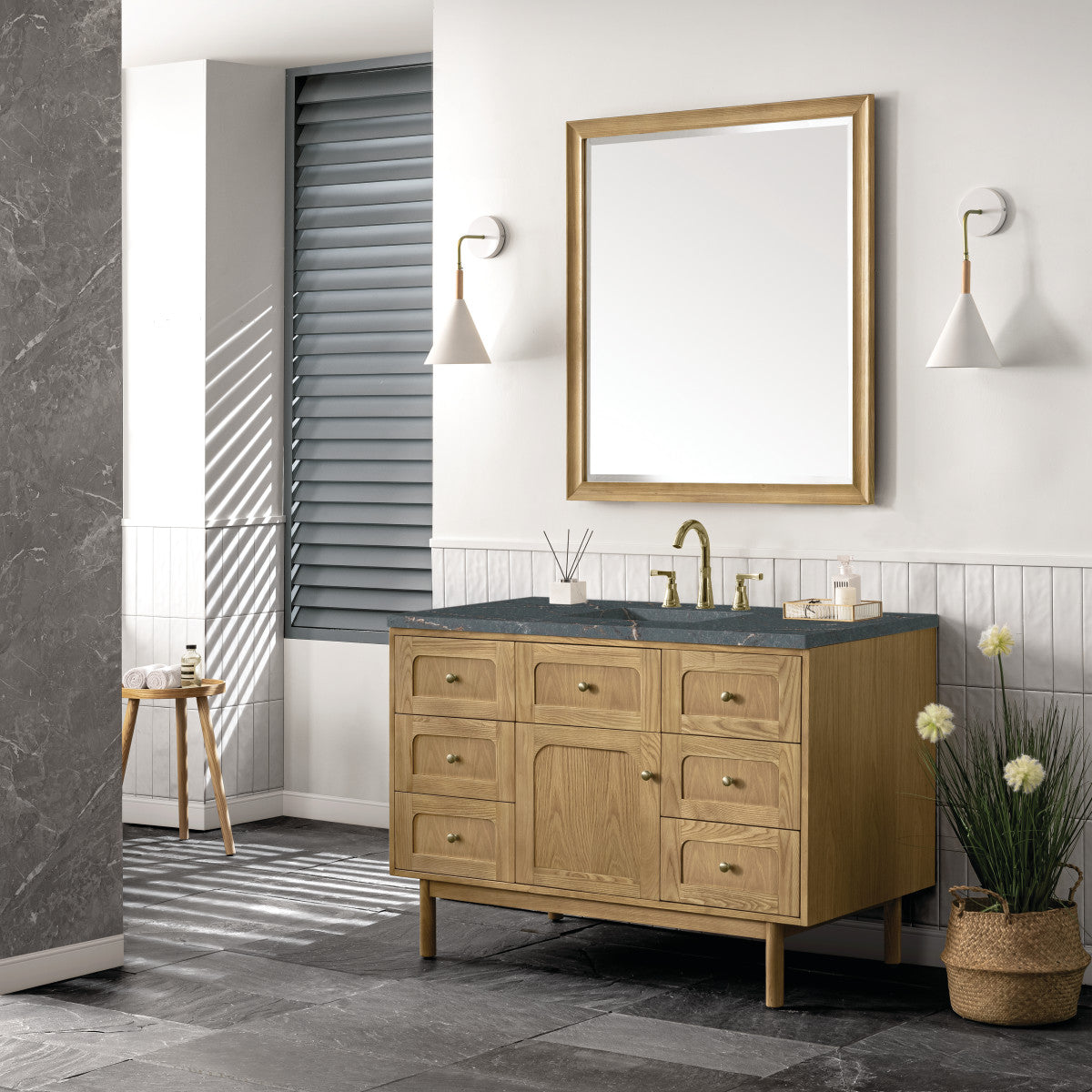 Laurent 48" Single Vanity Cabinet, Light Natural Oak