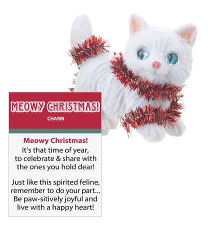 Meowy Christmas Cat Charm - Red