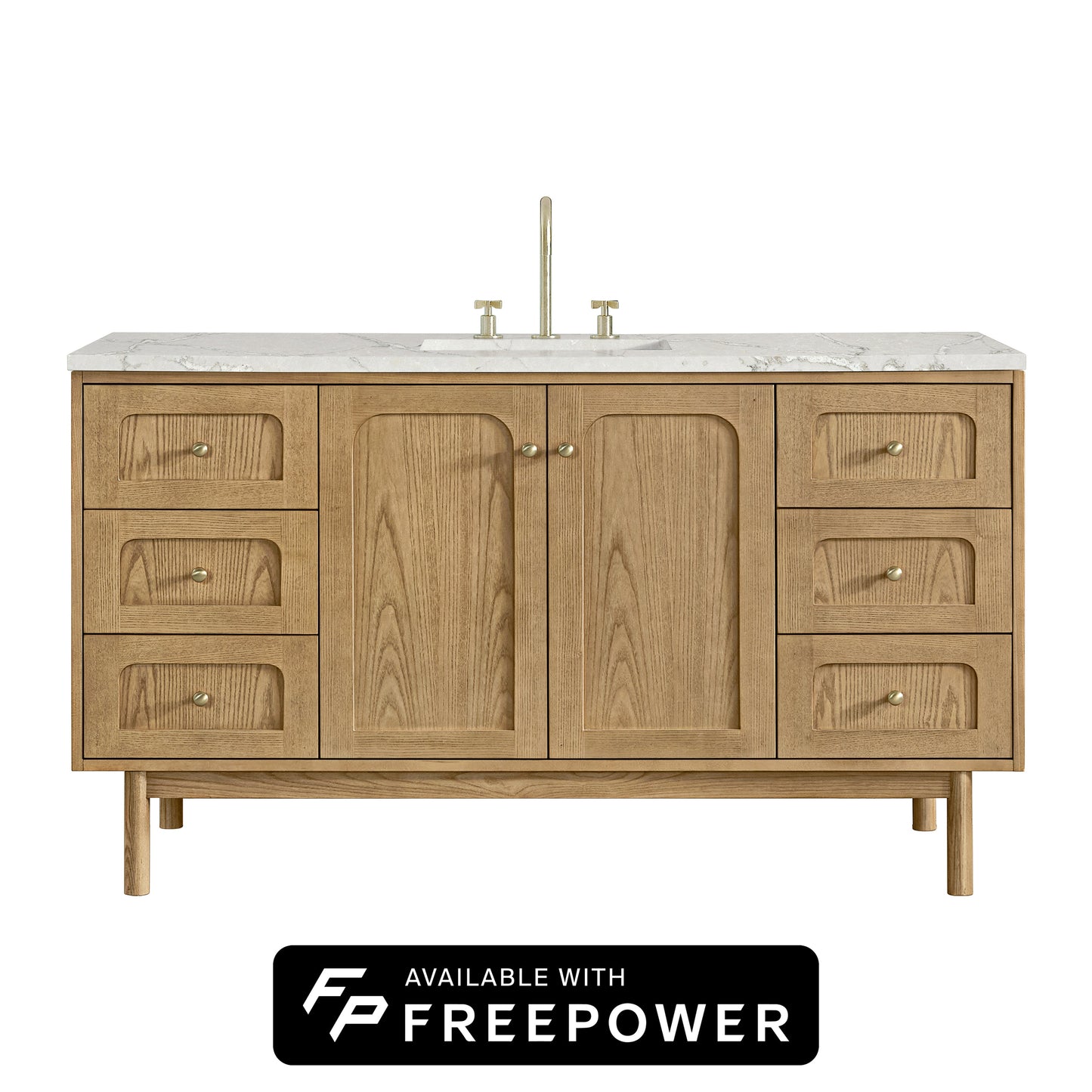 Laurent 60" Single Vanity, Light Natural Oak