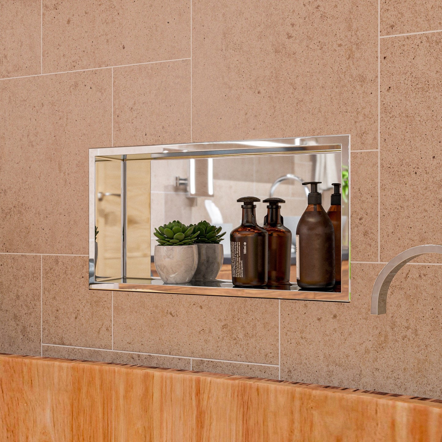 ALFI brand ABN2412 24 x 12  Horizontal Single Shelf Bath Shower Niche